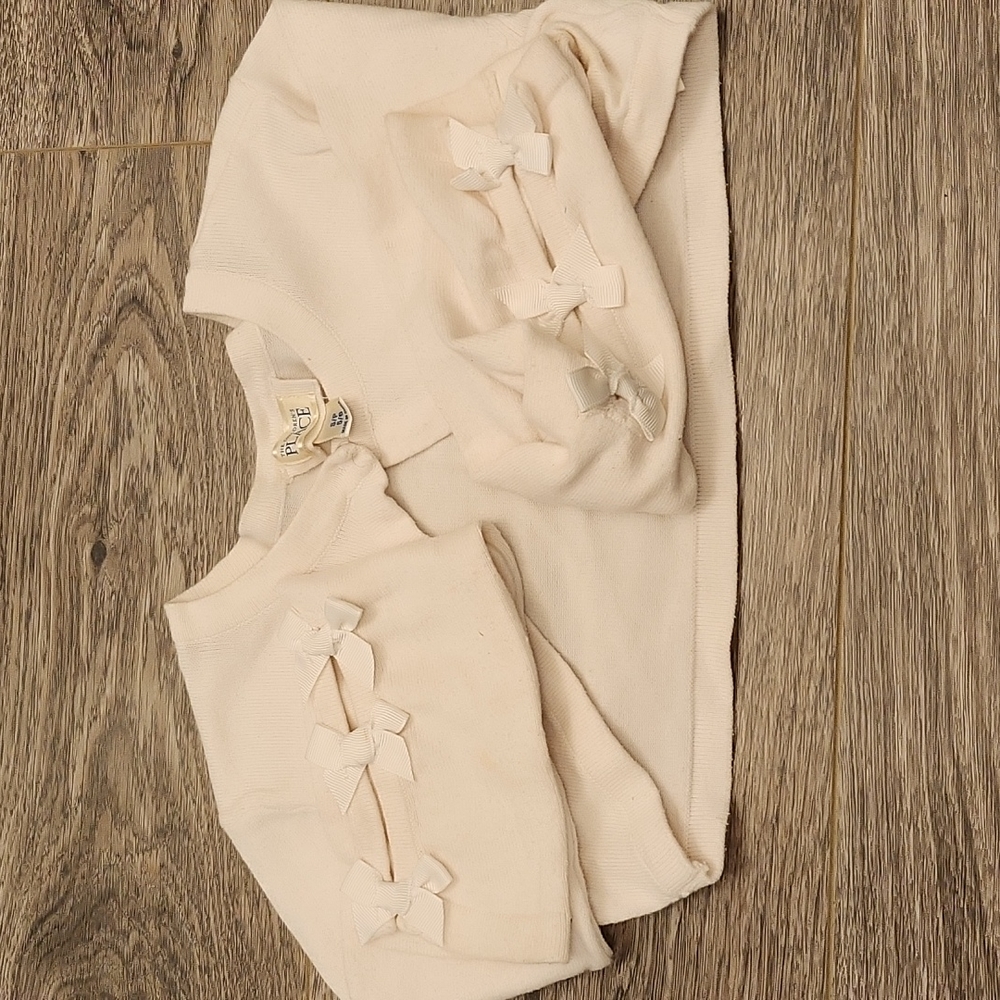 The children's place white formal jacket with bows 79% cotton